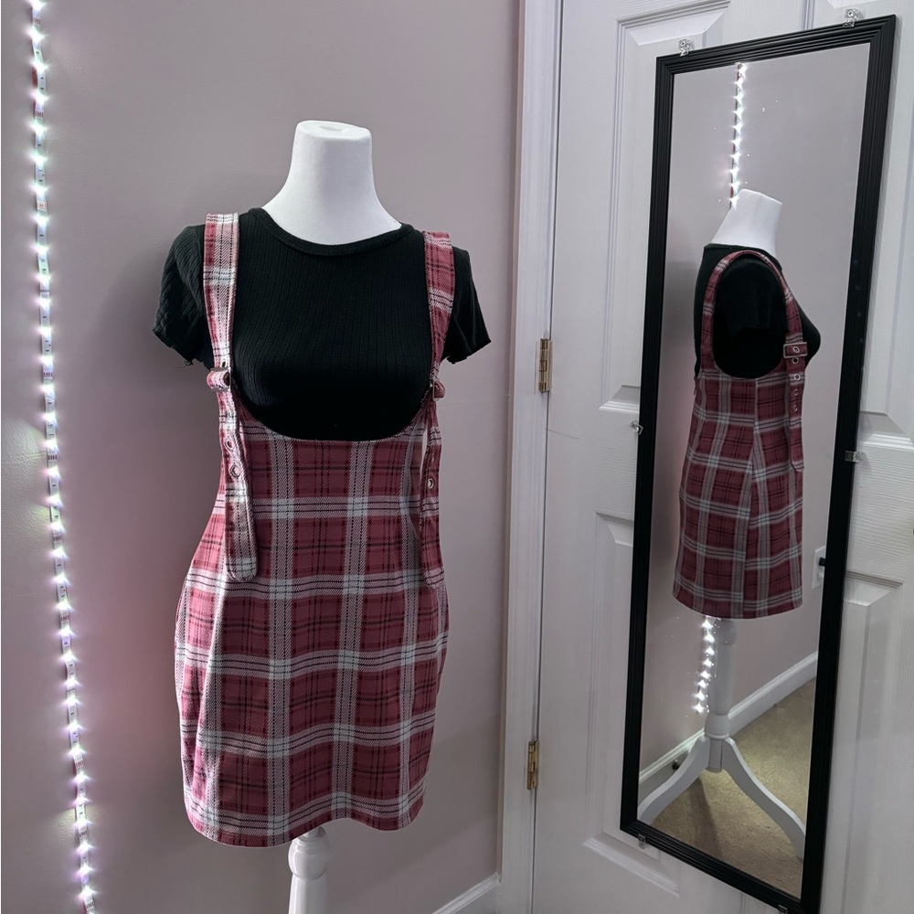 Pink overall dress size M